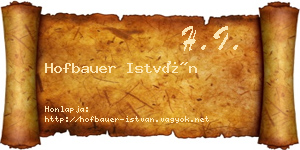 Hofbauer István névjegykártya
