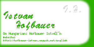 istvan hofbauer business card